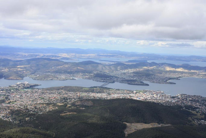 View of Hobart from Mount Wellington