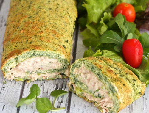 Spinach and tuna roulade