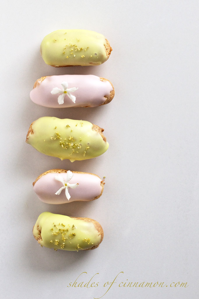 Lemon and Lime and Rosewater Eclairs